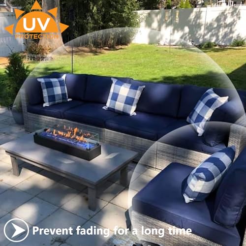 FLYMEI Patio Cushion Covers 31.5x31.5x4, Navy Blue, 1Packs - color: Navy Blue, size: 31.5x31.5x4-1Packs-Cover Only