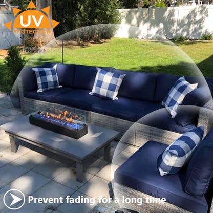 FLYMEI Patio Cushion Covers 31.5x31.5x4, Navy Blue, 1Packs - color: Navy Blue, size: 31.5x31.5x4-1Packs-Cover Only