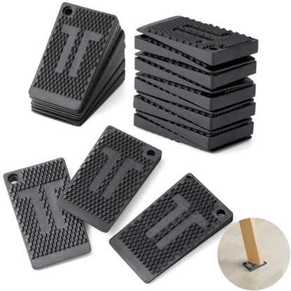 Furniture Levelers Pads,20 Pack Flexible Rubber Table Leveling Shims for Home Improvement - Level Wedges,Cabinet Shims、Chair Shims、Table Leg Leveler, Waterproof Non-Slip, Stackable(Black) - size: Leg pads