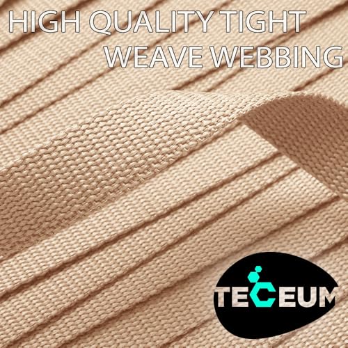 TECEUM Webbing Strap, 3/4" to 2", 10-50 Yds, Multi-Color Heavy Duty Tape - color: Champagne, size: 1"- 50 yards