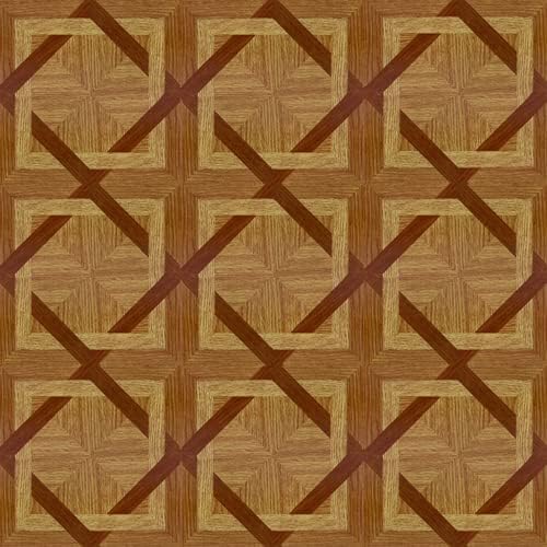 Tivoli Self Adhesive Vinyl Floor Tiles, 45 Tiles, 12 x 12 in, Peel & Stick - color: Wood Diamond