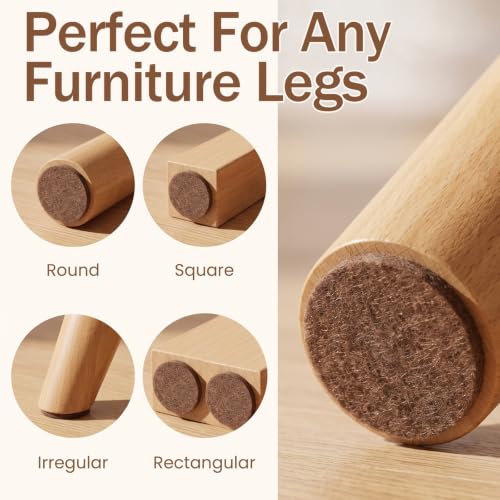 150 Pcs Felt Pads for Chair Legs, Self Adhesive Chair Felt Pad