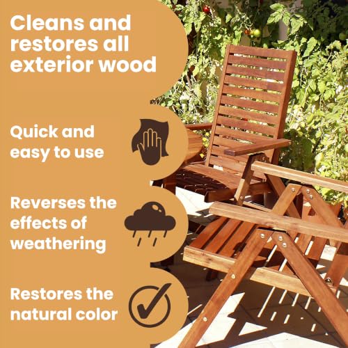 Furniture Clinic Teak Cleaner, Cleans Dirt, Lifts Stains & Preps for Oil