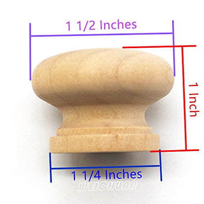 WEICHUAN 15-Pack Solid Wood Knobs for Cabinet Dresser Furniture Drawer