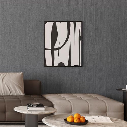 24"x393" Dark Gray Fabric Peel and Stick Linen Textured Wallpaper - color: Dark Gray