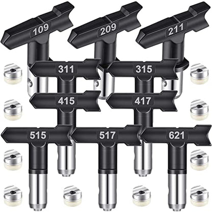 Moxweyeni 10 Pieces Airless Spray Tips Reversible, 109-621 Sizes - size: 109-621 Sizes