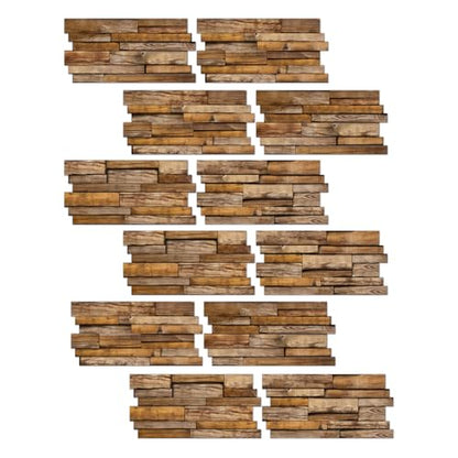 Wood Grain Peel and Stick Backsplash Tile 9.68x4.72 inch 24Pcs - color: Hzw-xy-htp-109