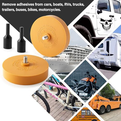 Gomake Eraser Wheel Decal Remover Tool Kit Rubber Eraser Wheel for Drill - size: 2 Pack Solid