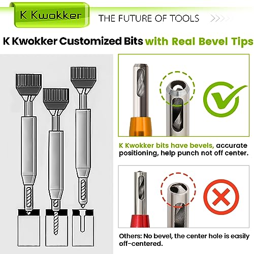 Self Centering Hinge Drill Bit Set (VIX Bit), 1/4" Hex Shank, 9Pc - color: A. Colorful