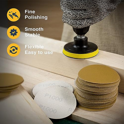 S SATC 50PCS 3 Inch Sanding Disc Hook and Loop 1000 Grit Sanding Discs for Random Orbital Sander Aluminum Oxide Orbital Sander Pad for Woodworking Automotive Metal - style: 1000Grit 50 pack