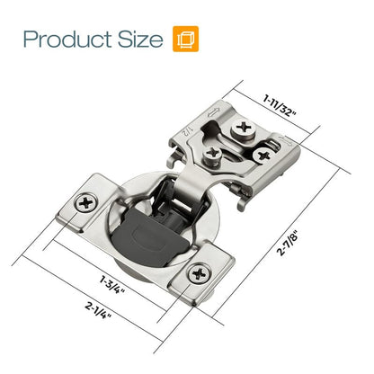 HOME EDIT 5 Pair 1/2 Inch Overlay Soft Close Cabinet Hinges Door Hinges - size: 1/2 inch Overlay