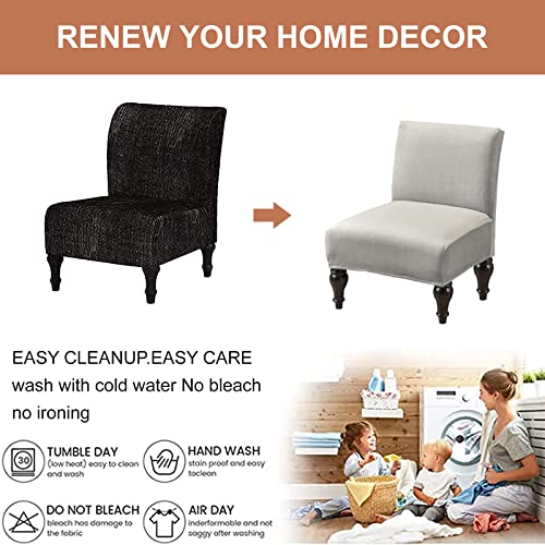 Eco-Ancheng Armless Chair Slipcover Removable Armless Accent Chairs Covers Washable Armless Slipper Chair Slipcover Printed Armless Chair Furniture Protector Covers for Living Dining Room Hotel - color: A35