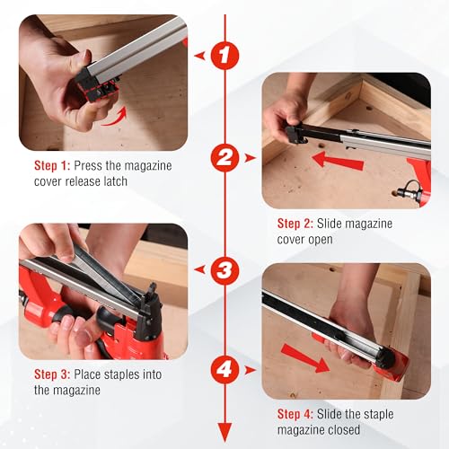WORKPRO Pneumatic 20 Gauge Staple Gun, Oil-Free T50 Upholstery Stapler - size: 20 Gauge Oil-Free
