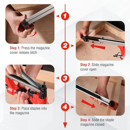 WORKPRO Pneumatic 20 Gauge Staple Gun, Oil-Free T50 Upholstery Stapler - size: 20 Gauge Oil-Free
