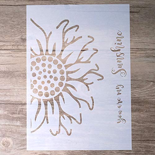 DIY Decorative Sunflower Stencil Template for Painting on Walls Furniture Crafts (A2 Size) - size: A2 Size