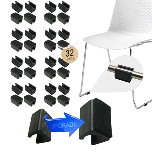 Rectangle U Shaped Sled Chair Leg Tips Cap with Felt Pads,Floor Protectors - color: 32pack-black, size: 14mm(9/16inch)-Diameter