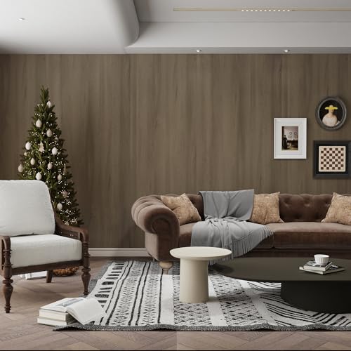 48x78inch Extra Wide Dark Wood Contact Paper Taupe Gray Walnut Peel and Stick Wallpaper Matte Thickened Removable Vinyl Self Adhesive Wall Paper Waterproof Wood Grain Vinyl Wrap for Drawer Shelf Liner - color: Taupe, size: 48" x 78"
