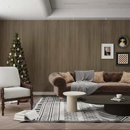 48x78inch Extra Wide Dark Wood Contact Paper Taupe Gray Walnut Peel and Stick Wallpaper Matte Thickened Removable Vinyl Self Adhesive Wall Paper Waterproof Wood Grain Vinyl Wrap for Drawer Shelf Liner - color: Taupe, size: 48" x 78"