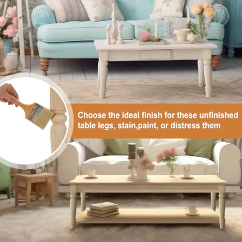 Threehoney 4 Pcs Wooden Farmhouse Table Legs, 16''x2.6'', Round - color: Round, size: 16''x2.6''
