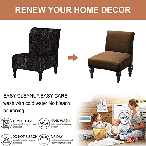 Eco-Ancheng Armless Chair Slipcover Removable Armless Accent Chairs Covers Washable Armless Slipper Chair Slipcover Printed Armless Chair Furniture Protector Covers for Living Dining Room Hotel - color: A26
