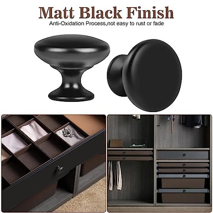 Matte Black Cabinet Knobs Black Mushroom Knobs 10 Pack - color: Matt Black, size: 10