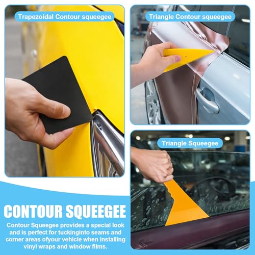Boao 65 Pcs Car Vinyl Wrap Applicator Tool Kit Car Wrapping Tools Window Tint Tools with Gloves Vinyl Wrap Magnetic Holder for Window Wrapping Tinting