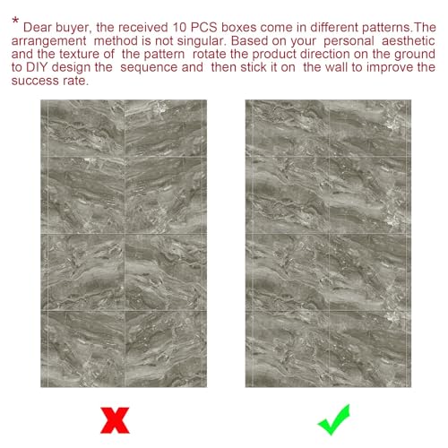 Chejiaye 22pcs Marble Peel and Stick Backsplash Waterproof Washroom Wall Panels, Peel and Stick Tile, PVC Foam Wall Panels for Kitchen,Bathroom,Living Room,Grey (Not Real Tile,11.8" x 11.8") - color: Grey Marble Tiles, size: 11.8" x 11.8" x 22Pack