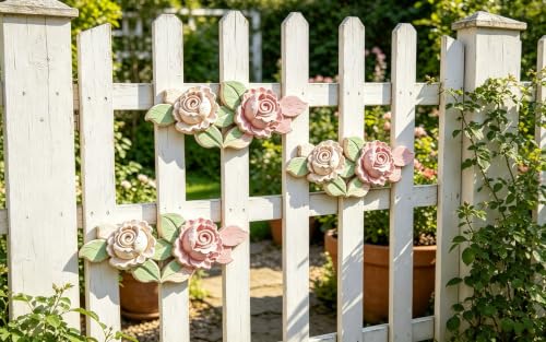 2 Pack Unfinished Wood Carved Rose Appliques Onlays, 16x6.5cm/6.3x2.56 DIY Wood Ornaments for Cabinet Dresser Bed Mirror Fireplace Wardrobe Wall Decor