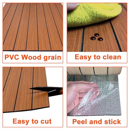 YU LI 3DH Peel and Stick PVC Slat Wall Panel 236"x15.75" Self-Adhesive Thick Faux Walnut Wood Grain Wallpaper Panel 3D Soundproof Wall Panels for Walls & Ceilings - color: Walnut, size: 15.8" x 236"