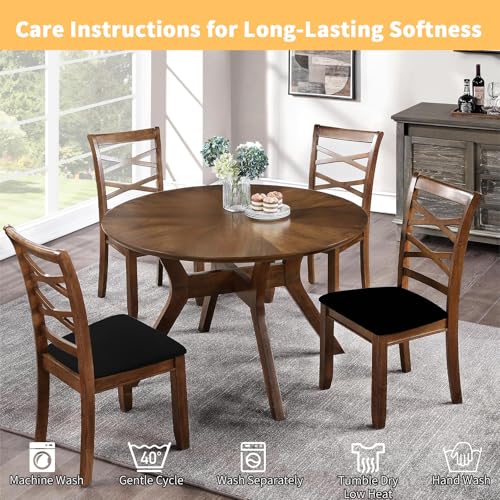 Gute Chair Seat Covers 2Pcs Stretchy Washable Slipcovers Dining Black - color: Black Solid, size: 2Pack