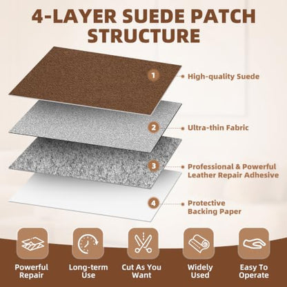 Fabric Repair Patch, Self Adhesive Couch Tape for Cloth Furniture - color: Suede Black, size: 3.5X79 Inch