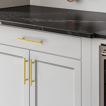 HOME EDIT Gold Cabinet Handles, Drawer Pulls, 5 Inch, 30 Pack - color: Brushed Brass, size: 5 Inch Hole Center