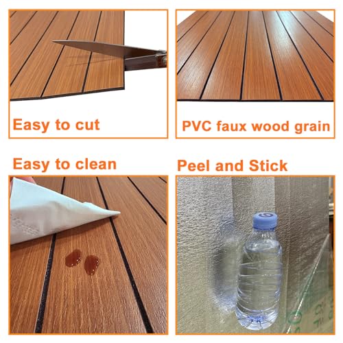 YLL YLL PVC Slat Wall Panel Peel and Stick 118"x 15.7" Faux Walnut Wood Grain Slat Panel Self-Adhesive Wallpaper Soundproof 3D Wall Panels - color: Walnut, size: 15.7" x 118"