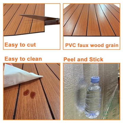YLL YLL PVC Slat Wall Panel Peel and Stick 118"x 15.7" Faux Walnut Wood Grain Slat Panel Self-Adhesive Wallpaper Soundproof 3D Wall Panels - color: Walnut, size: 15.7" x 118"