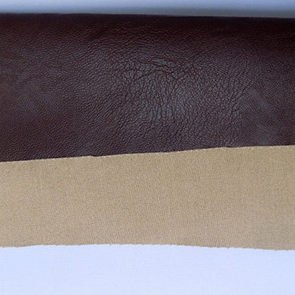Mybecca 16oz Full Grain Soft Skin Leather Fabric (54" Wide) by The Yard, Dark Brown - size: 1 Yard