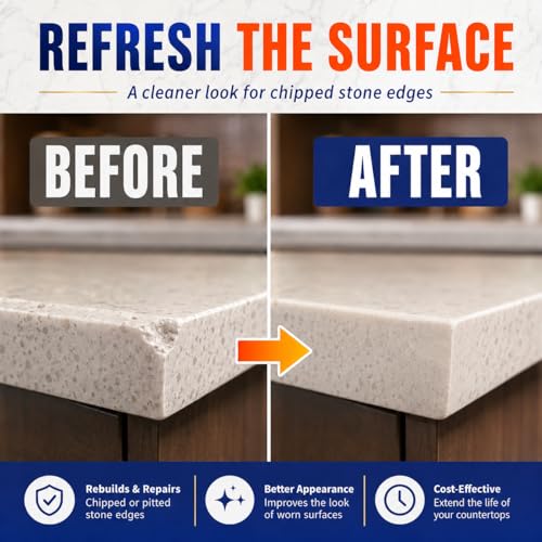 Quartz Countertop Repair Kit Color Match, Granite Marble Tile and Porcelain Repair Kit for Chips, Cracks, Scratches and Holes, Ceramic Tile Repair Kit for Sink, Bathtub, Shower and Stone Surfaces