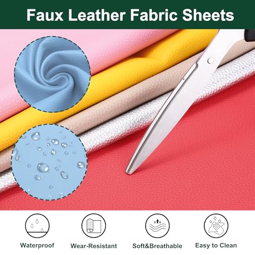 MECCANIXITY Faux Leather Fabric Sheets, 54x36 Inch Waterproof Solid Soft PU Synthetic Leather Sheet for Upholstery Replacement Renovate Furniture Bag Crafts DIY Sewings(Light Blue) - color: Light Blue