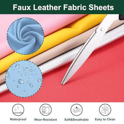 MECCANIXITY Faux Leather Fabric Sheets, 54x36 Inch Waterproof Solid Soft PU Synthetic Leather Sheet for Upholstery Replacement Renovate Furniture Bag Crafts DIY Sewings(Light Blue) - color: Light Blue