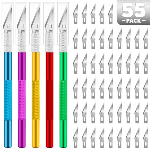 55PCS Exacto Knife Set, Craft Knife, Hobby Knives with 50PCS Blades - style: Multi-1 – 5 Knives / 50 Blades