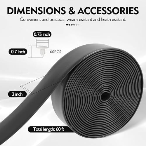 LukLoy 2" Wide 60ft Long Vinyl Straps for Patio Chairs Repairs, Black - color: Black, size: 60 Ft strap + 60 rivets