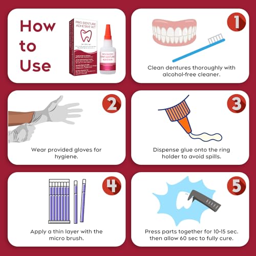Dental Lab Instant Bonding Dental Glue for Dentures & Lab Tools - Fast-Setting in 15-60 Sec | Crack Repair & Gap Filling | Long-Lasting Hold (Days to Weeks) – 1oz