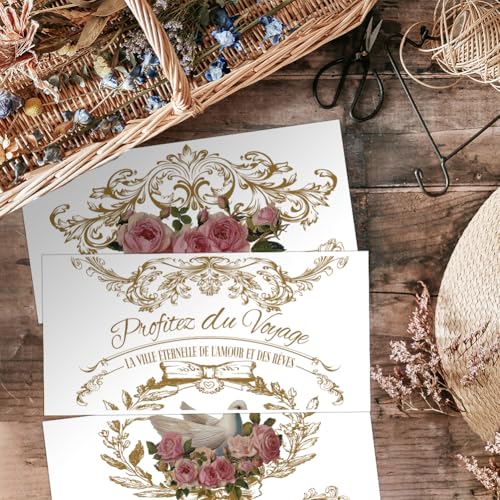 OLYCRAFT 3pcs/Set Yellow Frame Rub on Transfers for Furniture and Crafts 12x6 Inch Retro Theme Furniture Transfer Sticker Furniture Decals Decor Transfer Stickers Rub on Decals for Furniture - style: Gold Frame