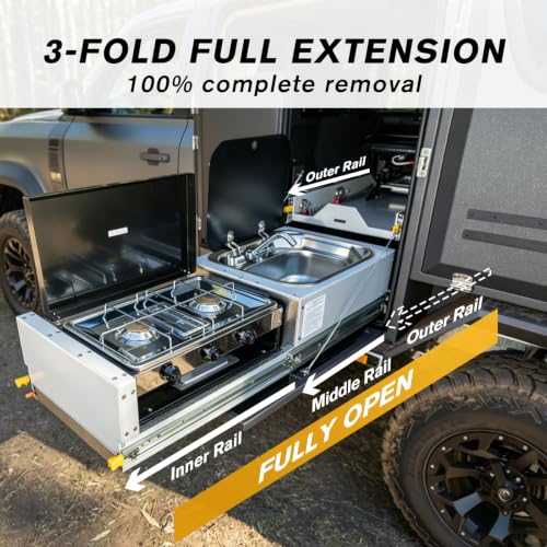 YENUO Locking Heavy Duty Drawer Slides Full Extension 12–60 Inch 500 LB - size: 14 Inch, style: Load:500 lb (With lock) -W:76mm