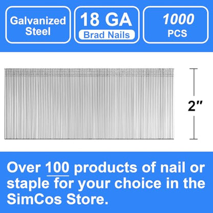 18 Gauge Brad Nails 2 Inch,1000-Pack - size: 2"--1000 PCS