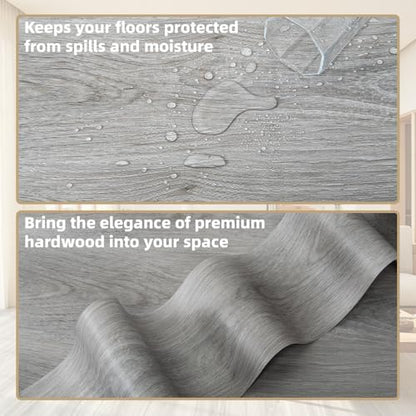 Art3d 10-Pack Peel and Stick Vinyl Floor Tiles (15 Sq.Ft), Gray - color: Gray