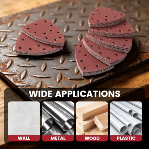 11‑Hole Mouse Detail Sander Sandpaper, 70‑Pack Triangular Sander Pads
