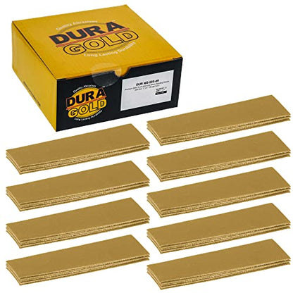 Dura-Gold Premium 1" x 4" Gold Sandpaper Micro Sheets, 220 Grit (Box of 45) - style: 220 Grit