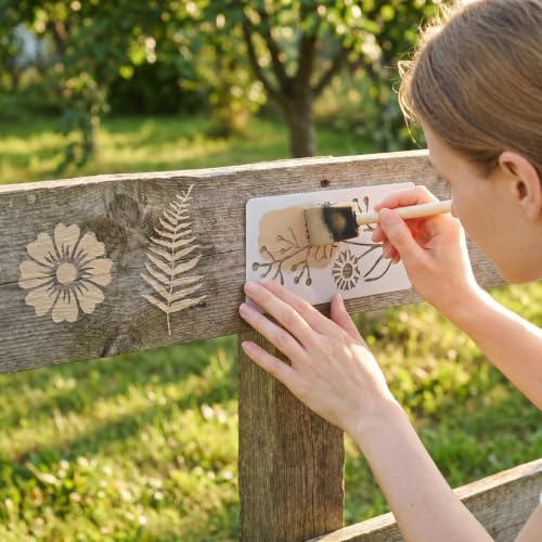 24 Pcs Flower Stencils for Painting, PET Stencils for Crafts Reusable