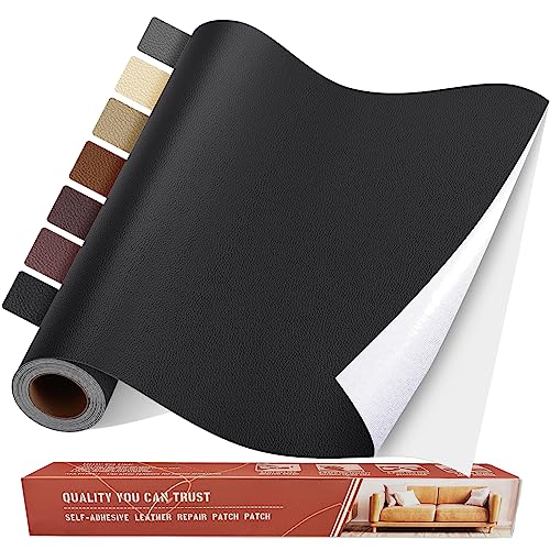 Leather Repair Tape, Self Adhesive Leather Repair Patch Kit Black - color: Black, size: 17x79inch