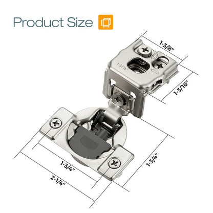 HOME EDIT 5 Pair 1-5/16 Inch Overlay Soft Close Cabinet Hinges Door Hinges - size: 1-5/16 inch Overlay